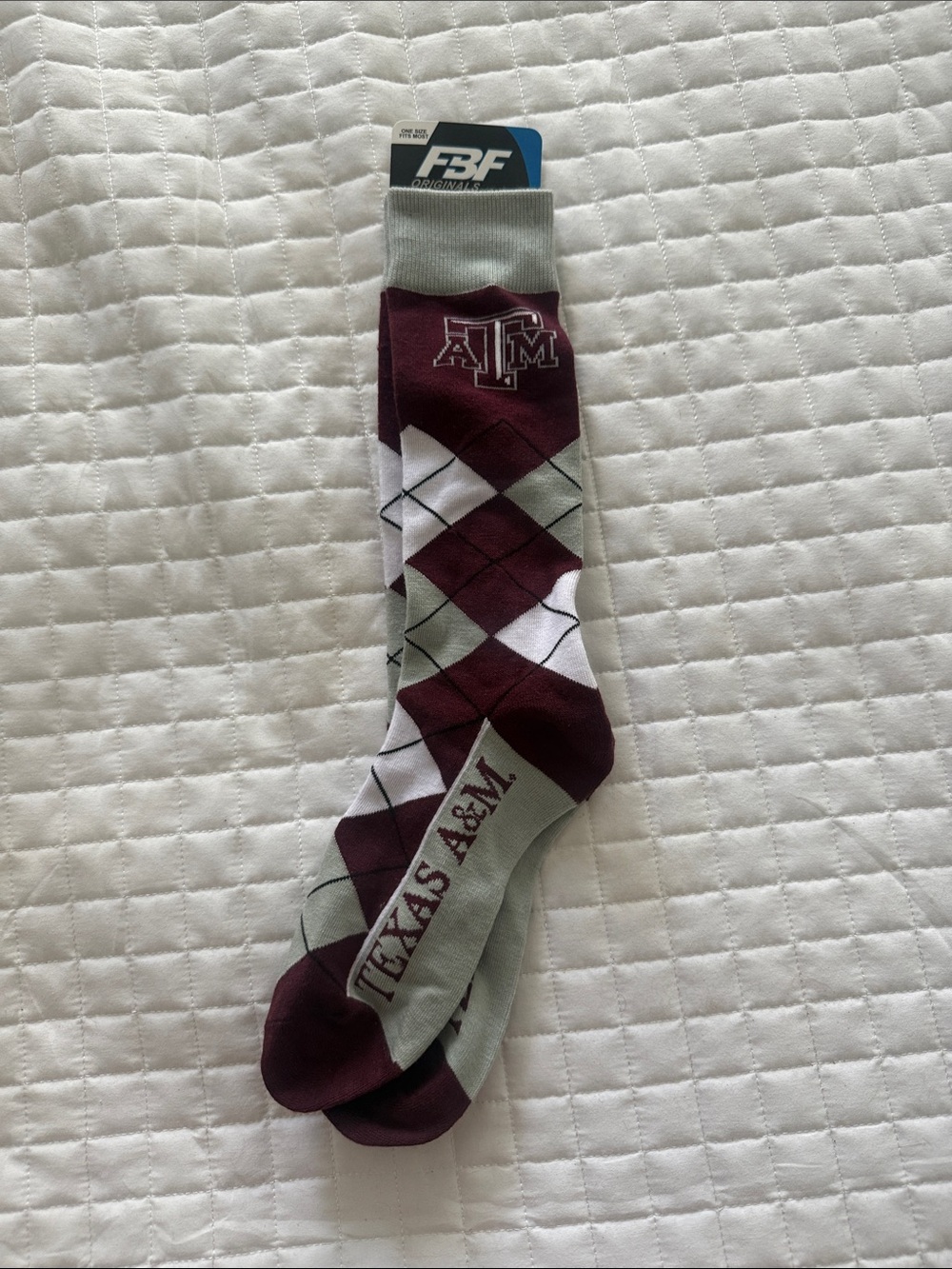 Texas A&M Maroon Argyle Dress Socks with Logo
